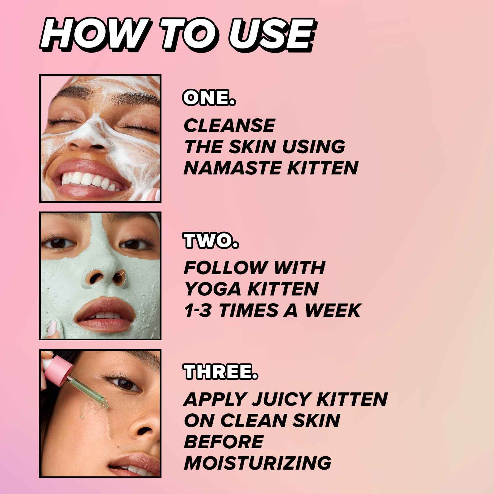 I DEW CARE Blemish Heartleaf Skincare Set - Kitten My Balance On | Foam Cleanser & Wash-off Mask & Serum, Clear & Soothe Irritation, Absorb Excess Oil, Gentle Face Wash, Travel Size, Stocking Stuffers