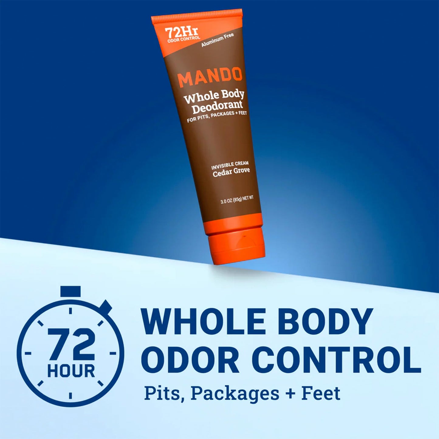 Mando Whole Body Deodorant - Men's Aluminum-Free Invisible Cream Deodorant - Cedar Grove - 3.0 Oz - Pack Of 01