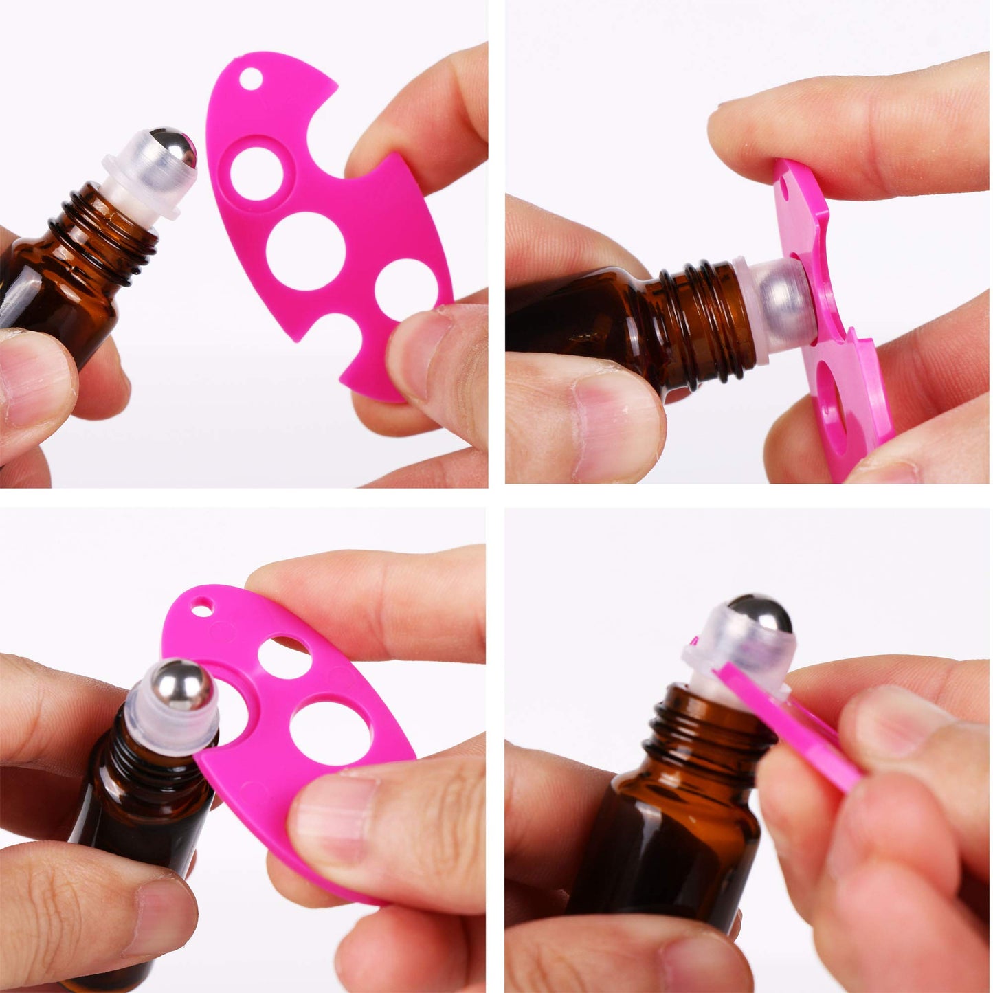 inice 100 10ml Amber Galss Roller Bottles Essential Oils Applicator With Stainless Steel Roller Balls Aluminium Alloy Cap