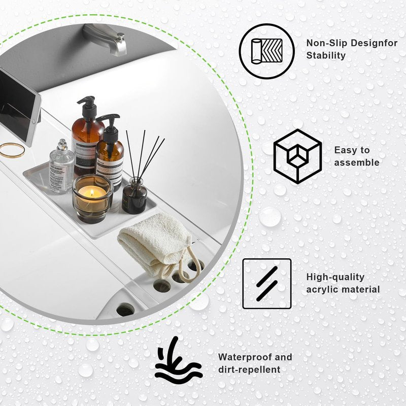 Acrylic Bathtub Tray, Transparent Acrylic Bathtub Tray, Suitable for All Bathtubs.