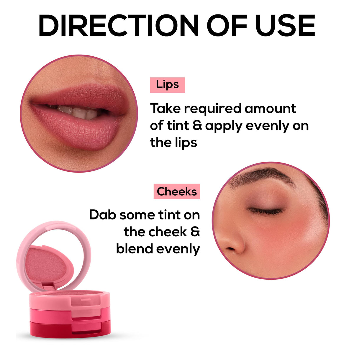 RENEE Glam Stack 3-In-1 Lip & Cheek Tint - 4.5g - 3 Shades in 1, Rich Creamy Natural Seamless Finish, Smooth & Blendable Formula - Travel Friendly, Quick & Easy to Use (Pink, 4.5 Grams)