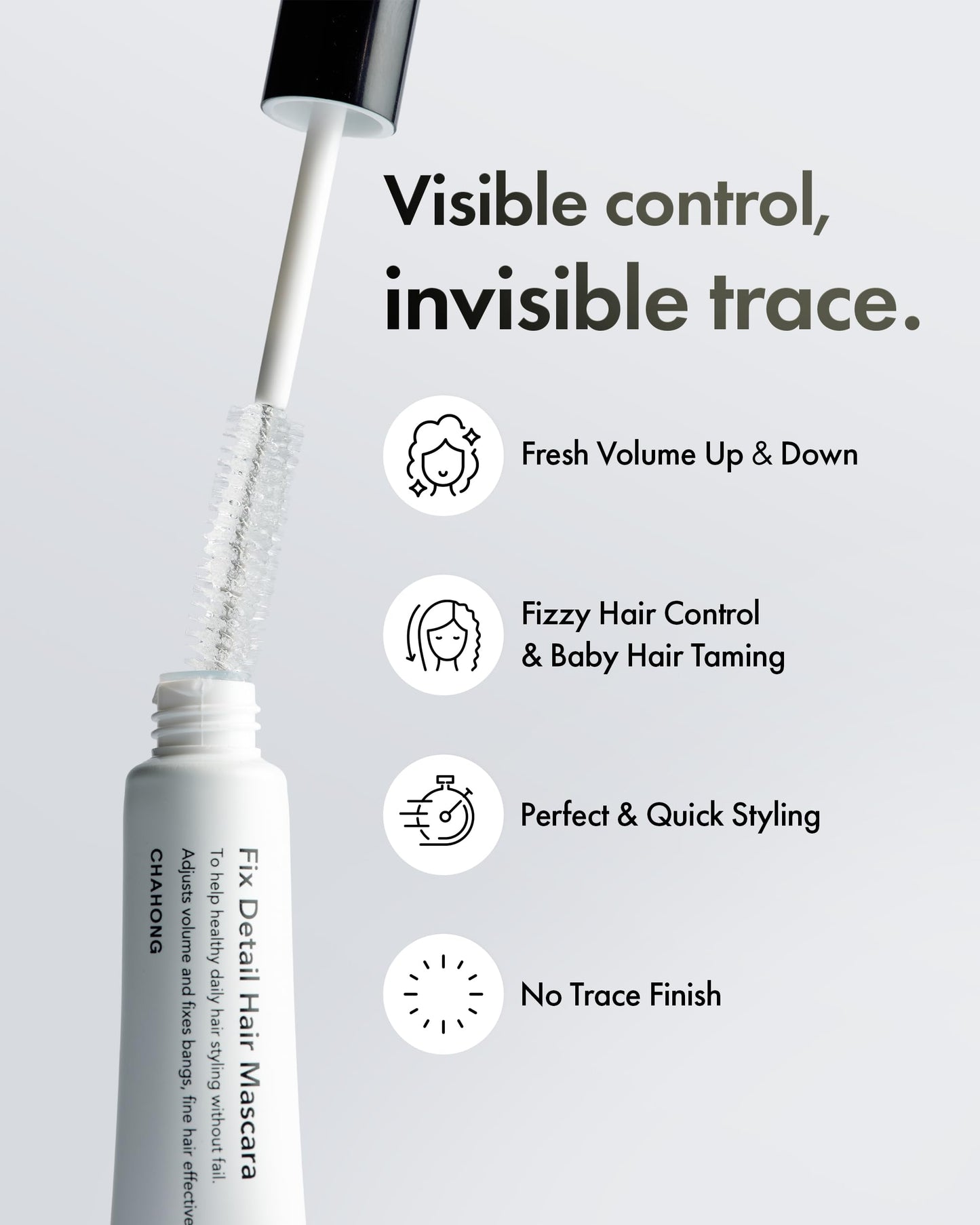 CHAHONG Flyaway Taming Wand, Professional Salon Styling Portable Hair Fix Detail Mascara Gel for Finishing Haris, Non-Greasy Easy Washable, Lightweight Hold Edge Tamer for Baby Hair - 0.5 oz / 15 ml
