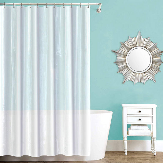 Splash Home Vinyl Shower Liner, Lightweight Shower Curtain Liner with 12 Rustproof Metal Grommet Holes 70” W x 72” H, Heavy Duty Waterproof Shower Curtains for Bathroom - Frosty Clear