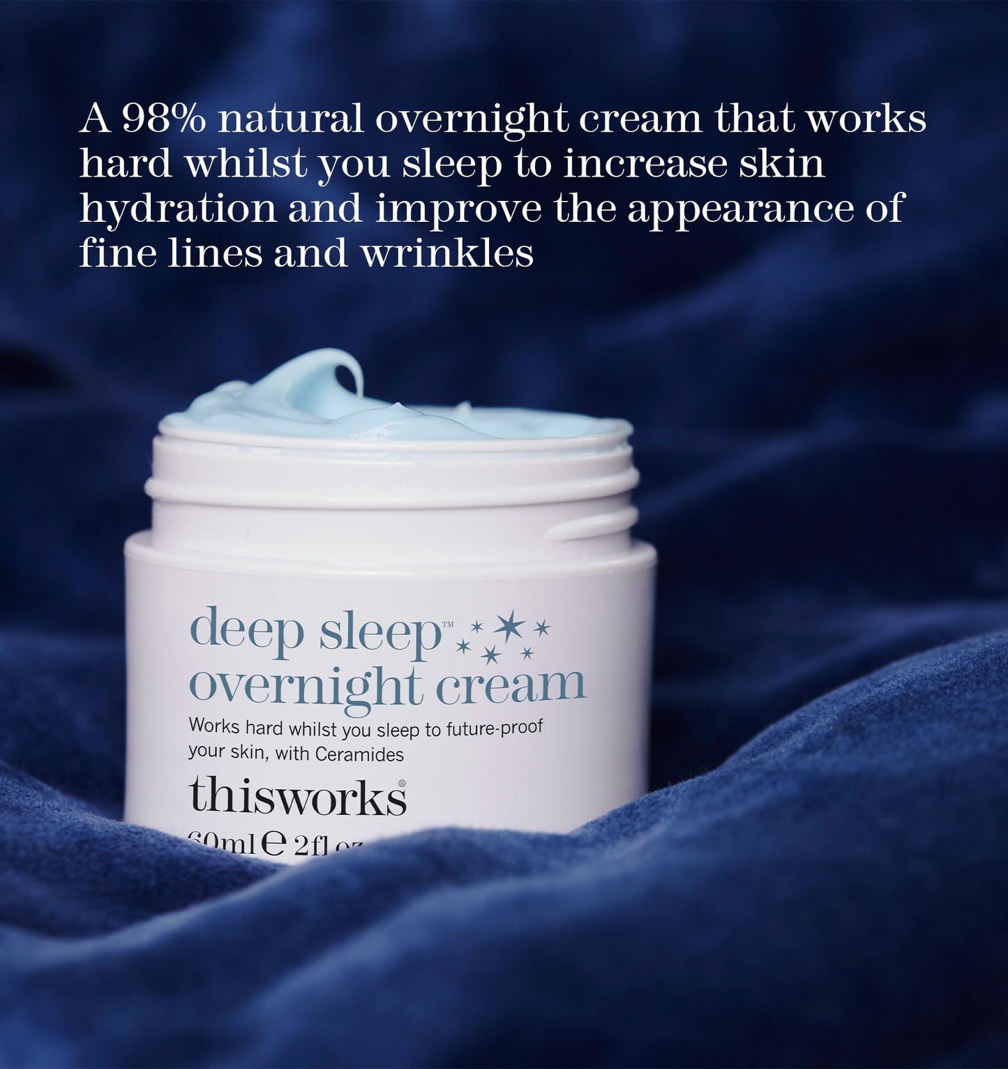 This Works Deep Sleep Overnight Face Cream with Persian Silk Tree Extract, Ceramides & Copper PCA, to Help Fight Signs of Fatigue & Support Skin Renewal, 60ml