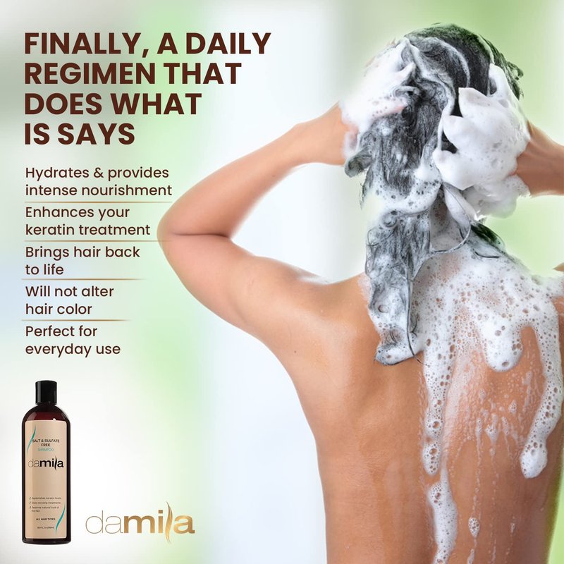Salt & Sulfate Free Shampoo for Keratin & Color Treated Hair - Ideal for Damaged, Frizzy & Curly Hair | 16.9 Fl Oz