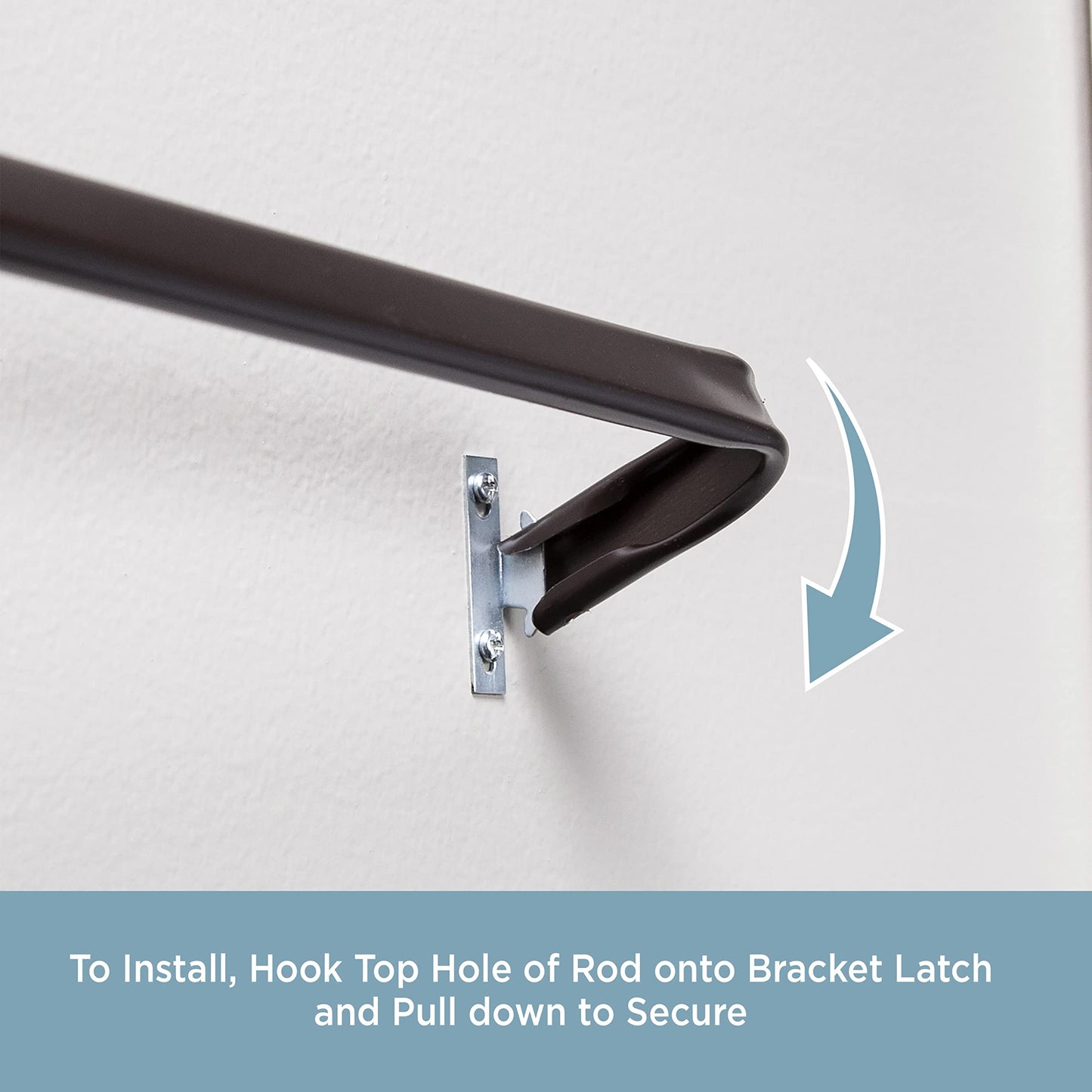 Kenney 514 Single Curtain Rod, 28 to 48-Inch, Espresso