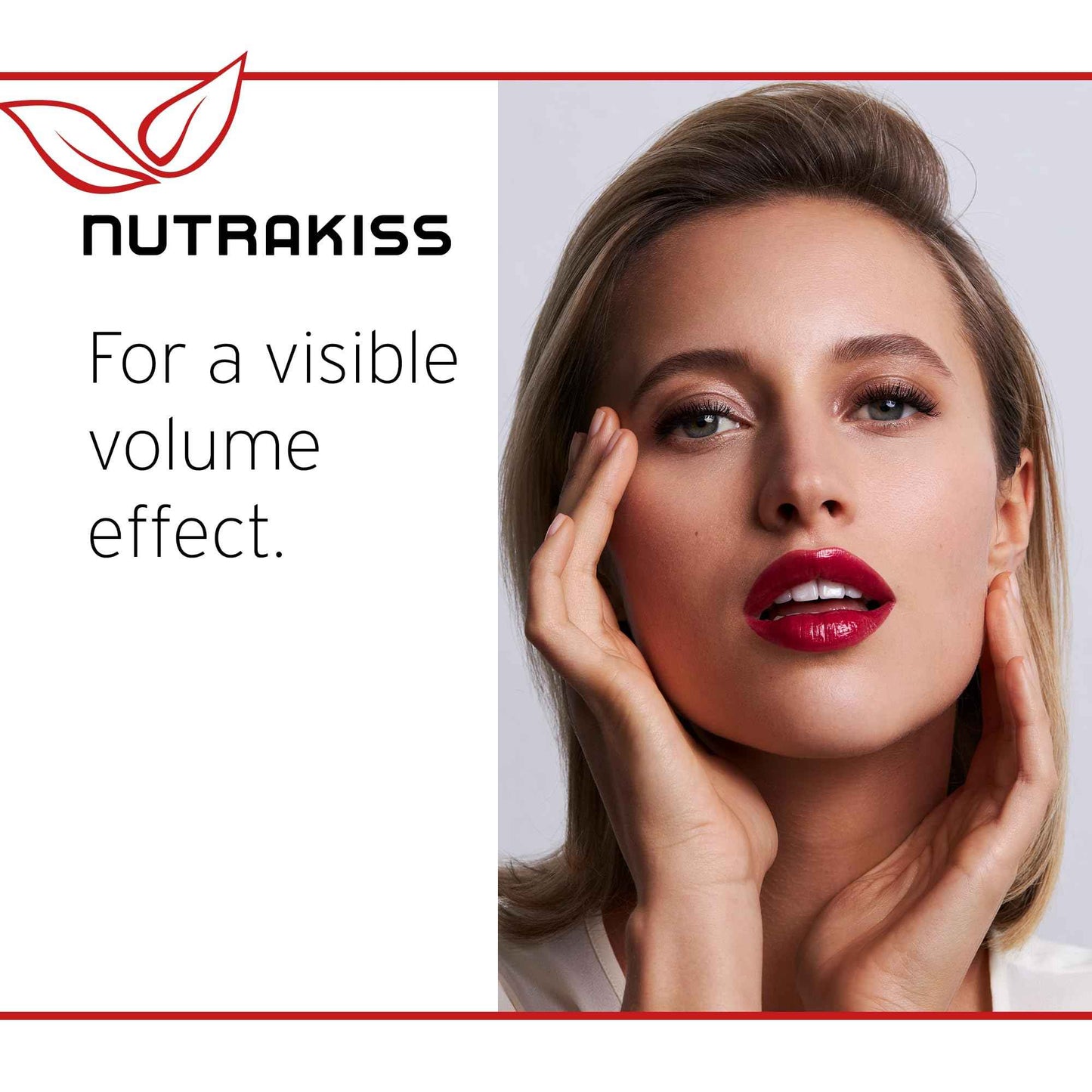 nutraCOSMETIC Nutrakiss Lip Plumper - Red I Natural Plumping Lip Gloss with Niacin (Vitamin B3) I Clear Lip Plumper for Fuller Lips I Made in Germany I 5ml