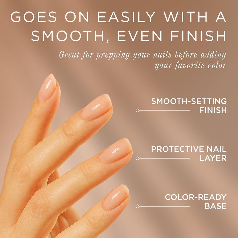Nail Strengthening Base Coat - Vegan & Cruelty-Free Formula with Horsetail Extract | Fast Drying, 0.27 fl oz (8 ml)