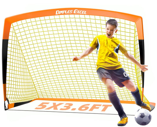Dimples Excel Soccer Goals Kids Net for Backyard 7x5, 5x3.6, 4x3, 3x2.2 FT
