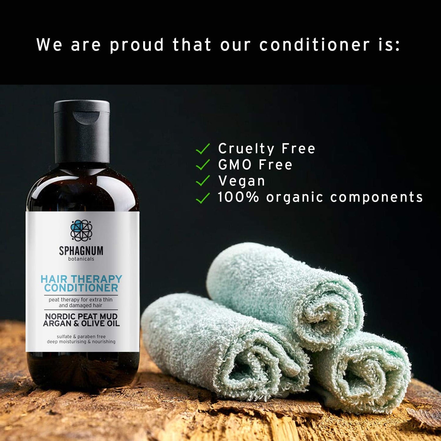 Sphagnum Botanicals Natural Psoriasis Conditioner 13.5 fl. oz. Peat Mud Support for Thin, Dry and Damaged Hair. Jojoba Oil and Aloe Vera for Silky Hair. Sulfate Free.