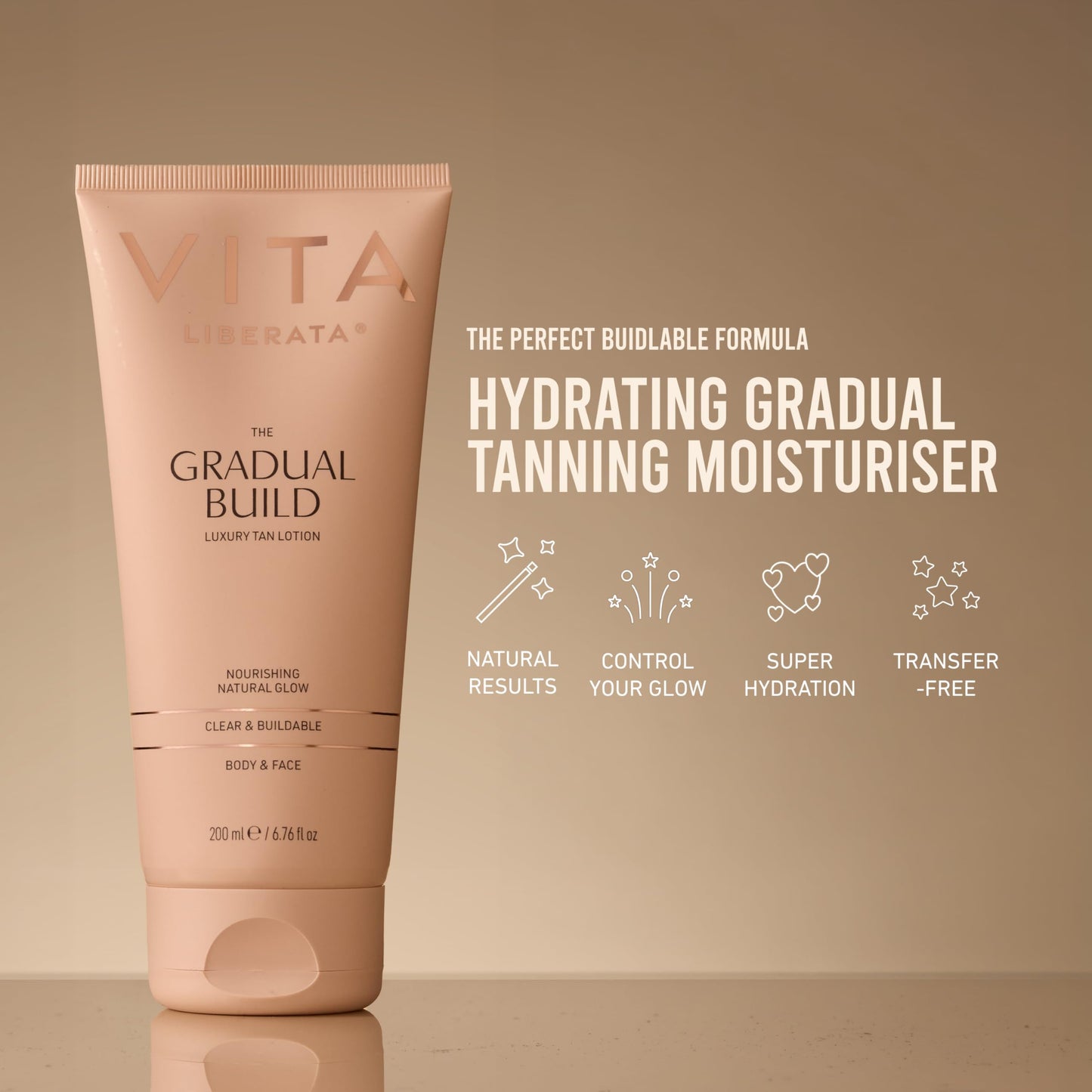 VITA LIBERATA Fabulous Gradual Tanning Lotion - Buildable Formula, Sun-Kissed Tan, Untinted For Minimal Transfer, Lasting Finish, Formulated with Hyaluronic Acid, 3.38 lf.oz