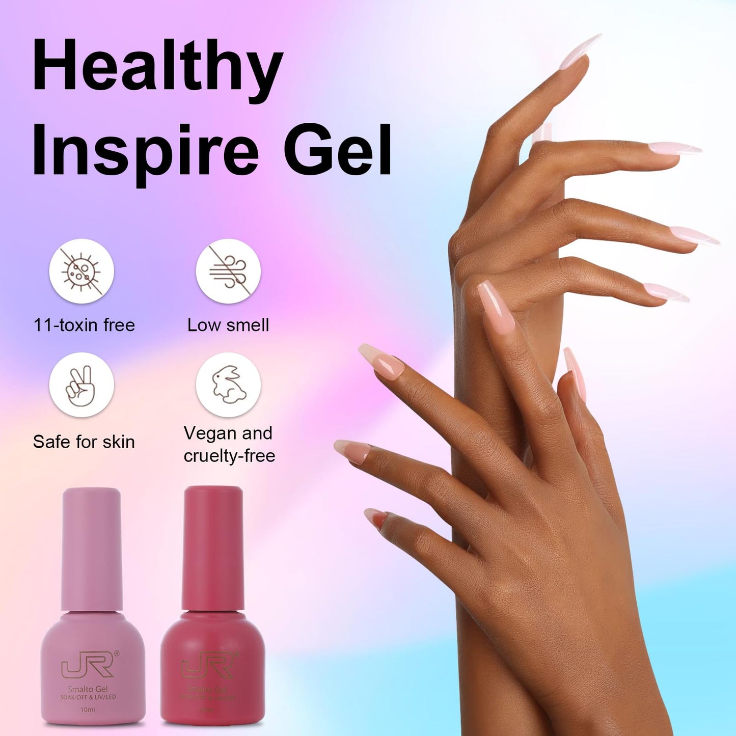 JR 35pcs 10ml Gel Nail Polish Same Color Same Bottle Red Pink Nude Gel Polish Set Base Top Matte Coat For Nail Salon Professional Nail Art Manicure for Women A Set