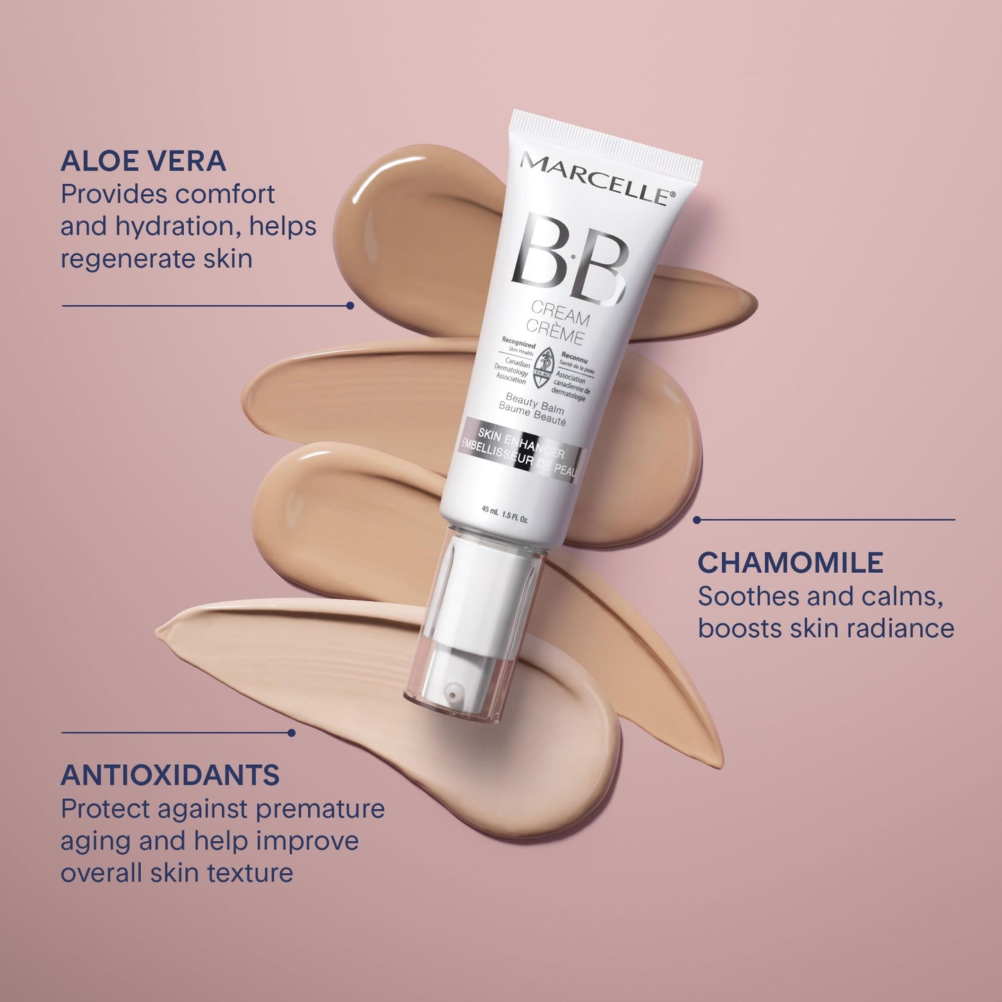Marcelle BB Cream Beauty Balm, Medium, Hypoallergenic and Fragrance-Free, 1;5 Ounces