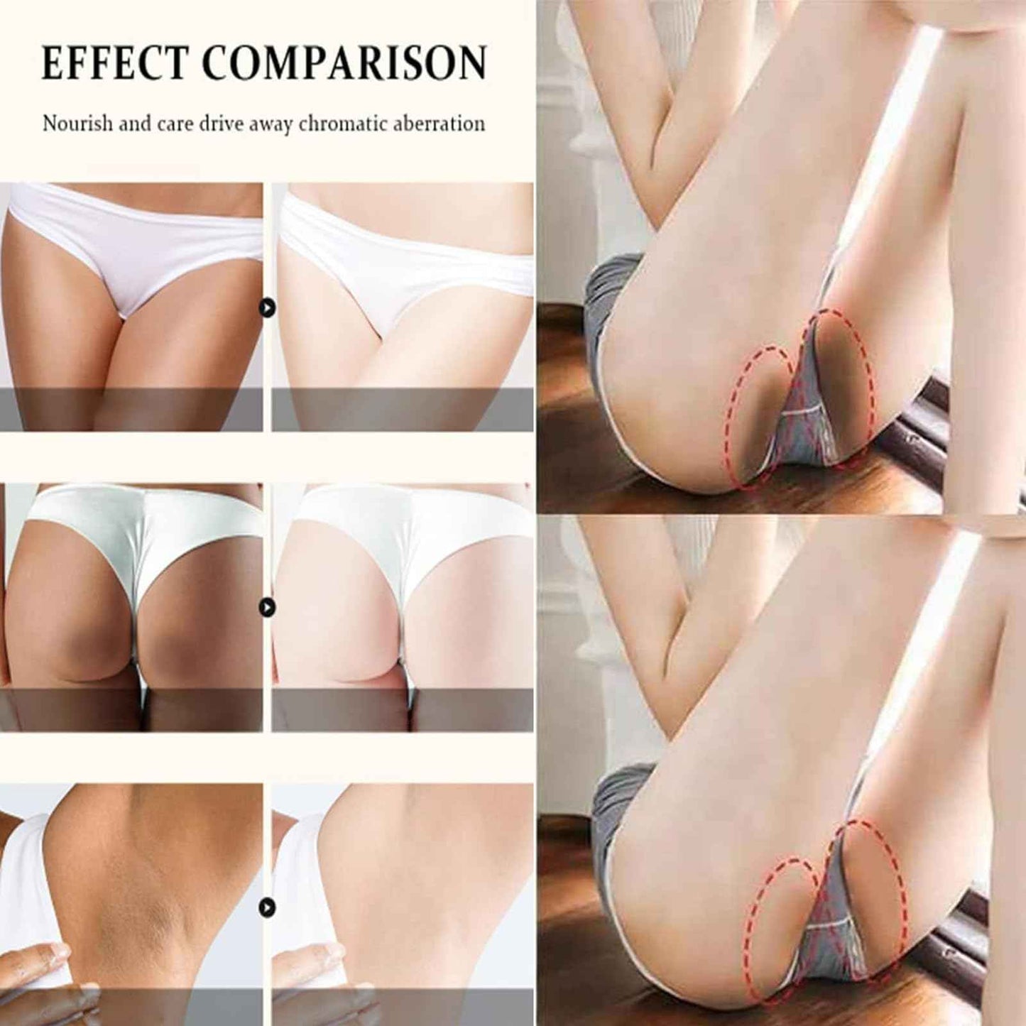 Intimate Area Dark Spot Corrector - Underarm Cream for Dark Armpit, Knees, Elbows, Inner Thigh, Private Parts and Neck, Quick Results, Crema para Aclarar las Axilas y Partes Intimas, 1.8 FL.Oz (3 PCS)