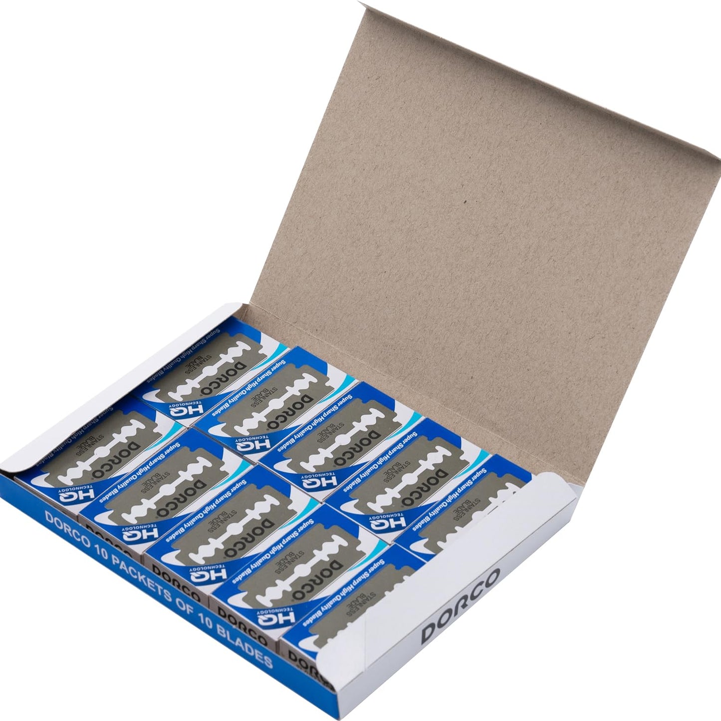 Dorco ST300 Platinum Double Edge Razor Blades - 500 Count Premium Stainless Steel for Smooth Shaving