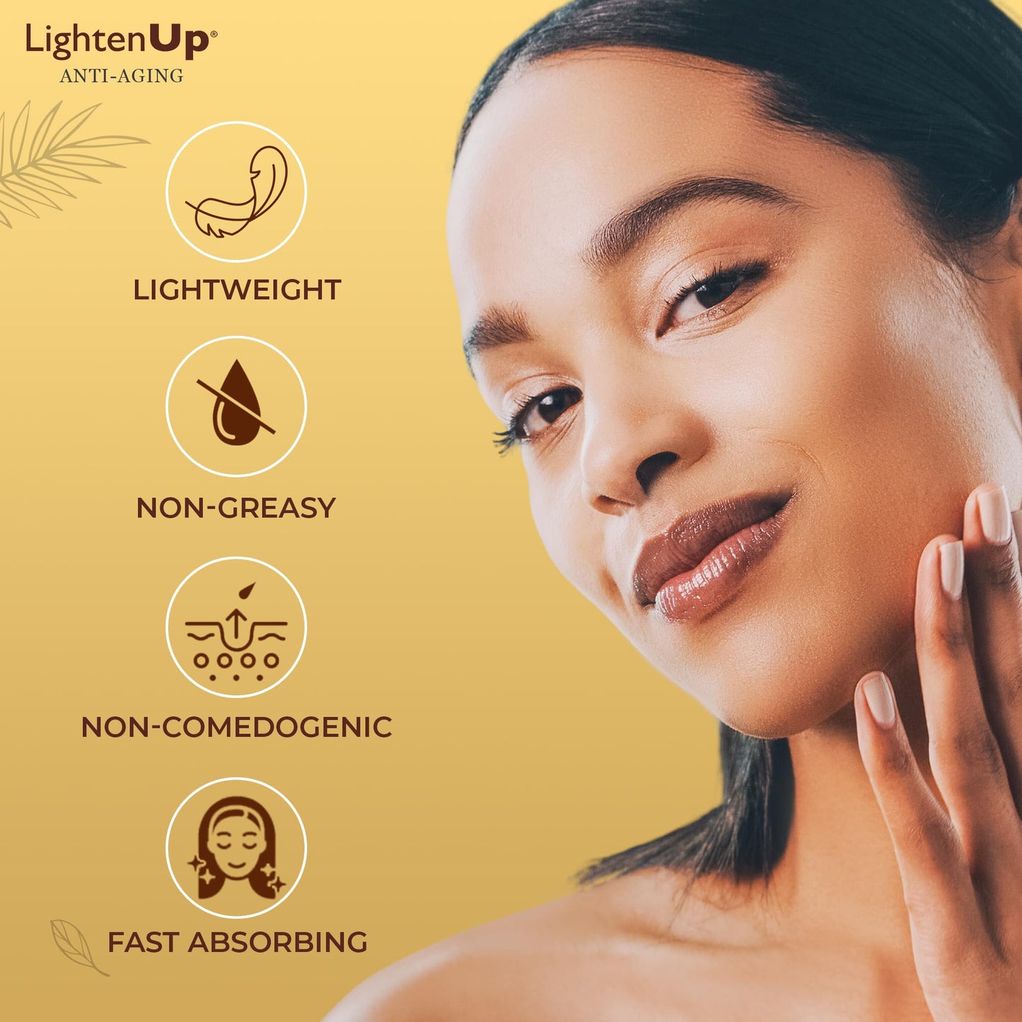 Lighten-Up Collagen Cream for Face - 1 fl oz / 30 ml - Antiaging, Fine Lines and Neck, Moisturizing and Hydrating Creams, Age Spots, with Hyaluronic Acid, for Women and Men