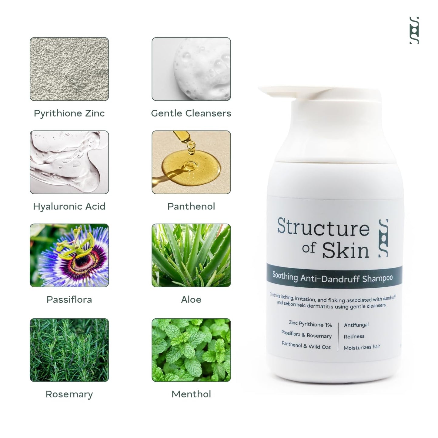 Anti-Dandruff Shampoo - Salon-Grade Treatment for Itchy, Flaky Scalp | 1% Pyrithione Zinc | Sulfate-Free, Gentle Cleanser