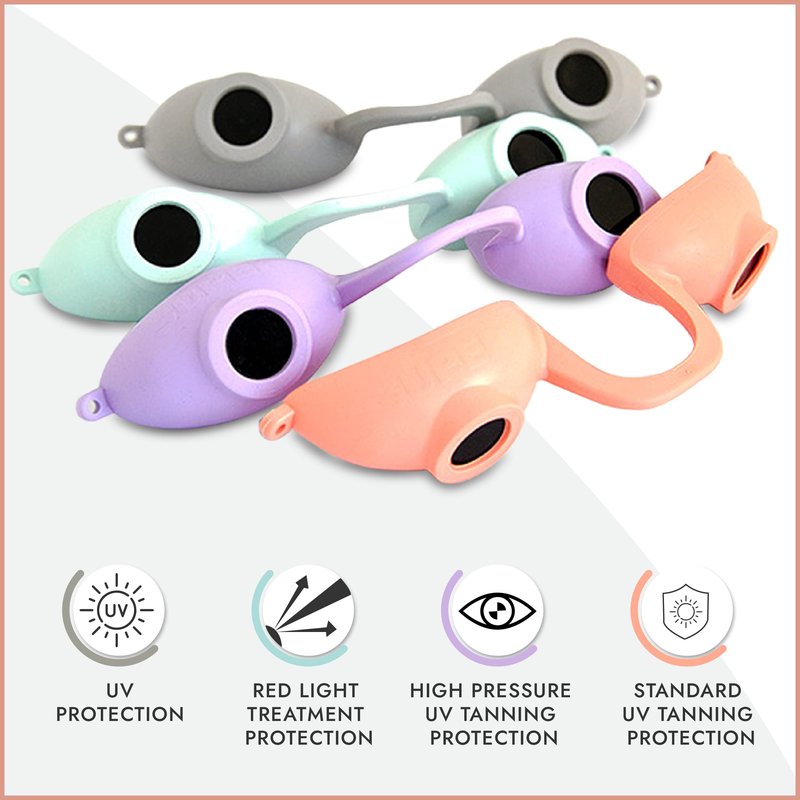 Super Sunnies Tanning Bed Goggles FDA Compliant UV & Red Light Therapy Protection - Assorted Colors 12 Pack