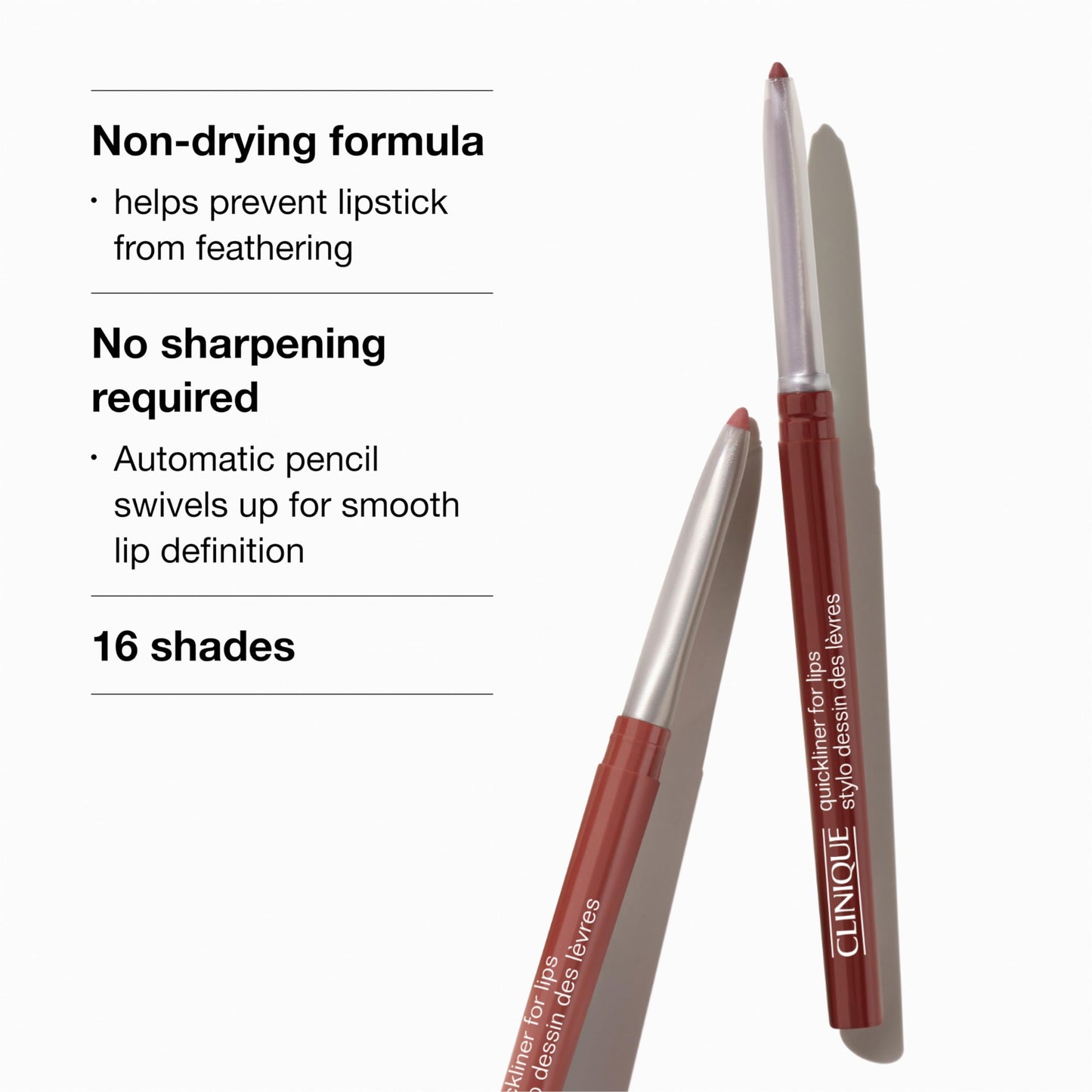 Clinique Long Lasting Quickliner Lip Liner | Non-Drying + No Sharpening, Neutrally