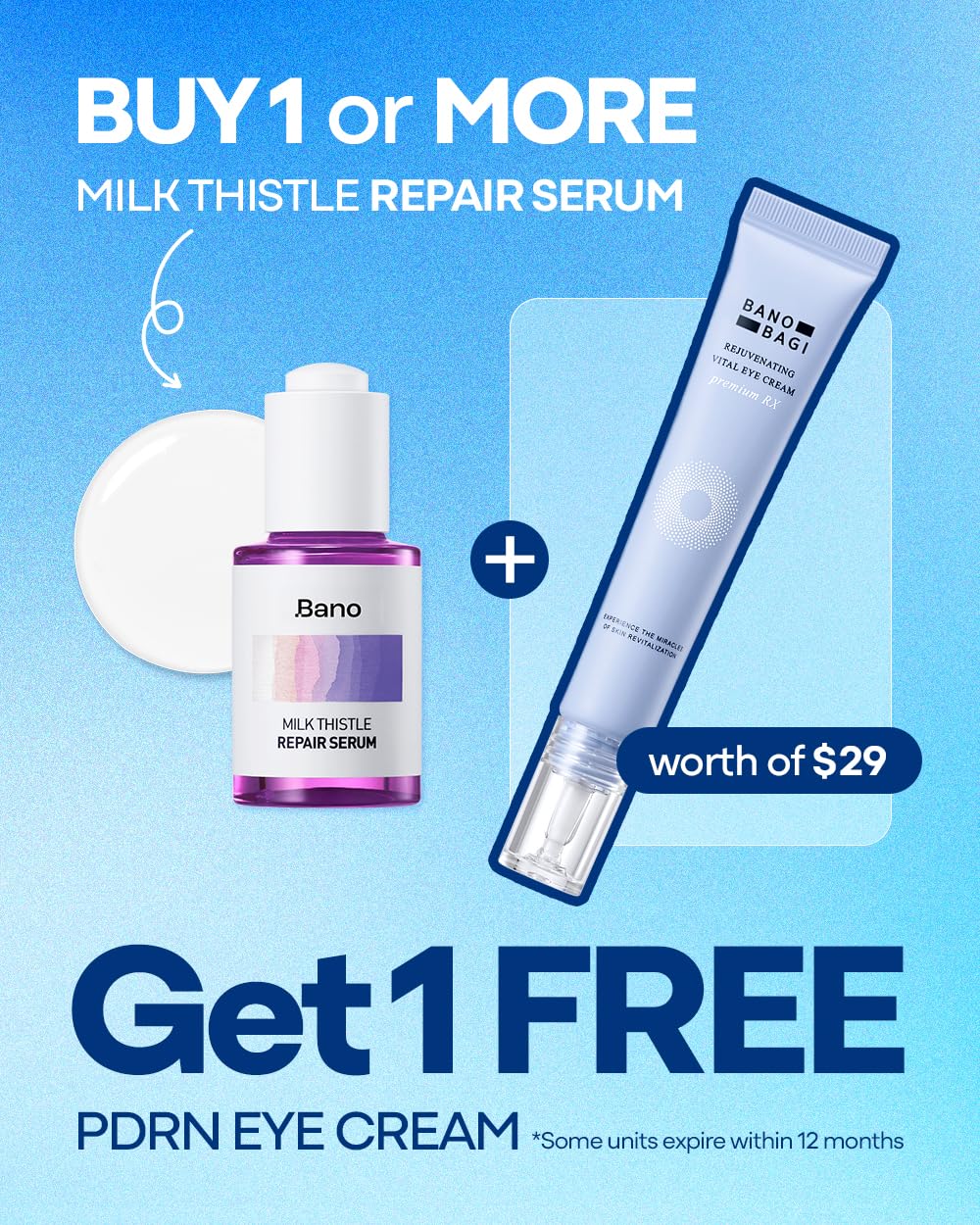 Banobagi PDRN Eye Cream – Under Eye Cream for Puffiness and Bags, Korean Skin Care with Centella, Panthenol & b-PDRN | Firming & Hydrating, Fragrance-Free, 0.5 fl oz