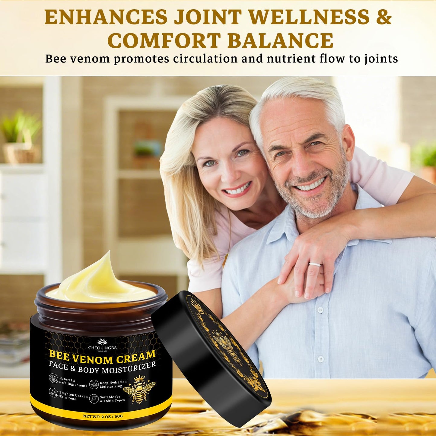 2PCS Bee Venom Comprehensive Cream: Wrinkle Care Face Lift & Firming, Effective In Reducing Skin Blemishes, Natural Care and Non-Irritating, Bee Venom Joint Cream for All Body Parts
