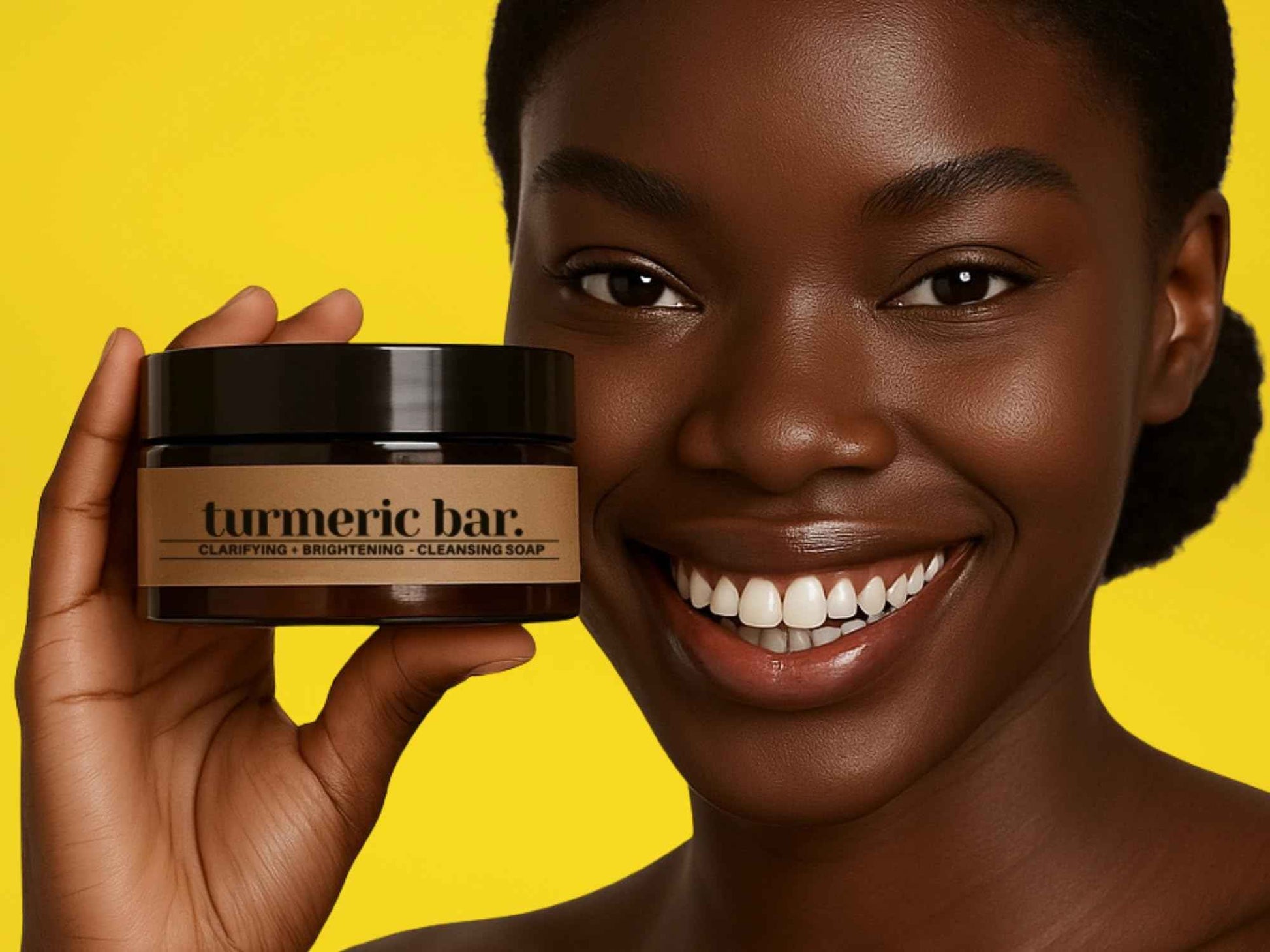 Joli Noir Turmeric Cleansing Soap Bar In A Jar