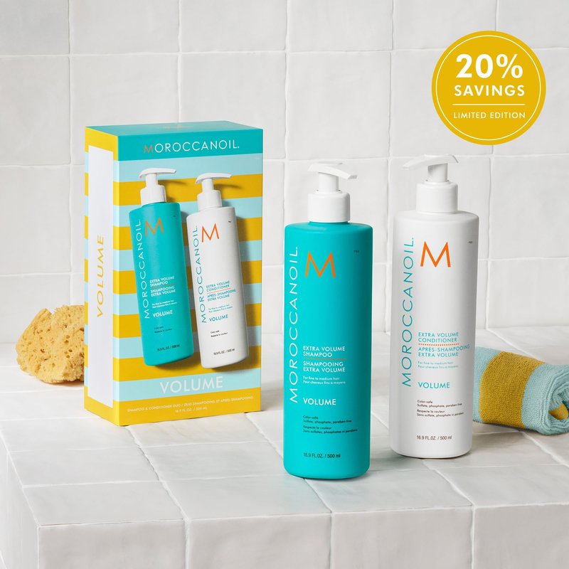 Moroccanoil Extra Volume Shampoo & Conditioner Half-Liter Set
