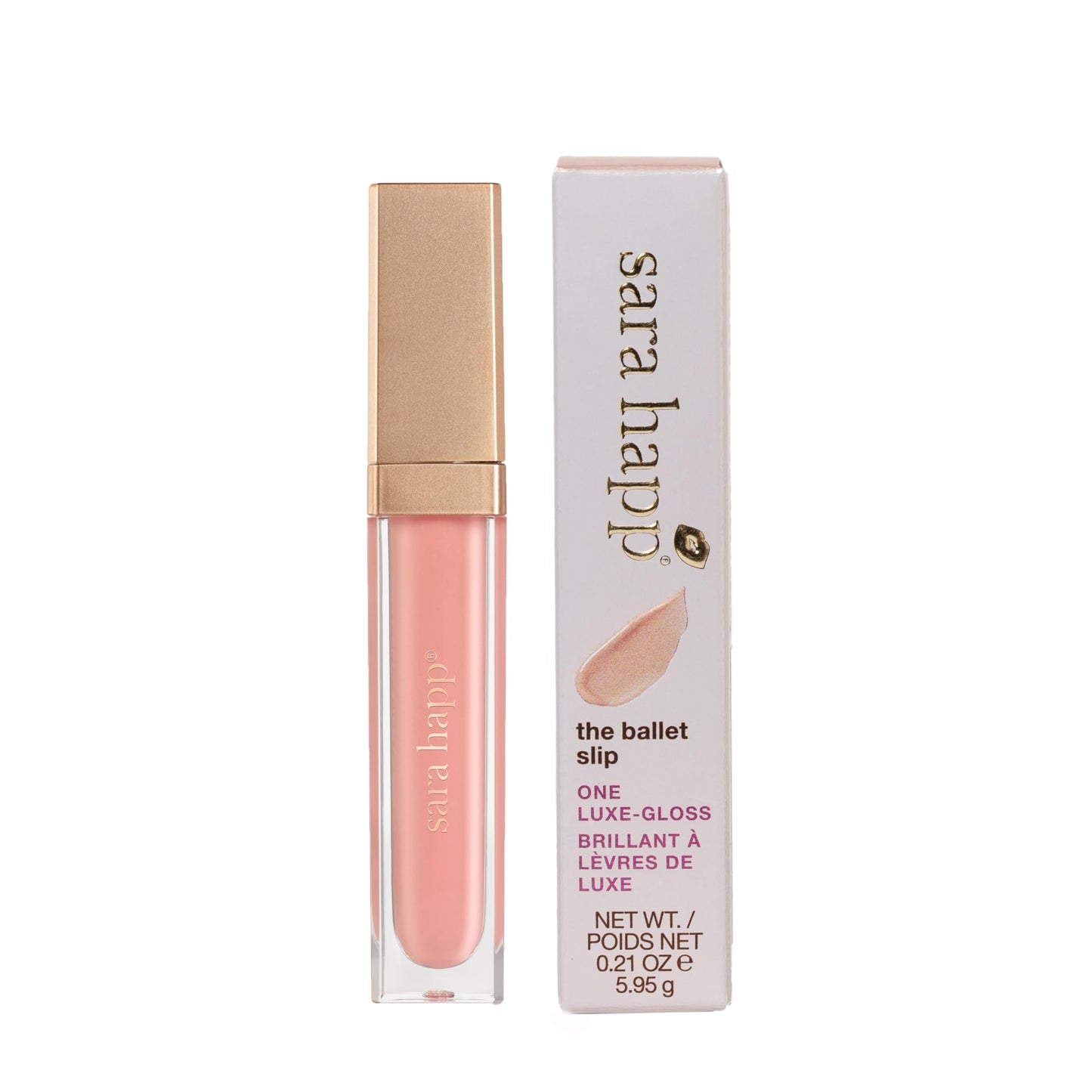 Sara Happ Ballet Slip Luxe Gloss - High-Impact Shine & Long-Lasting Wear, Nourish, Hydrate, and Heal Your Lips, 0.21 fl. oz.