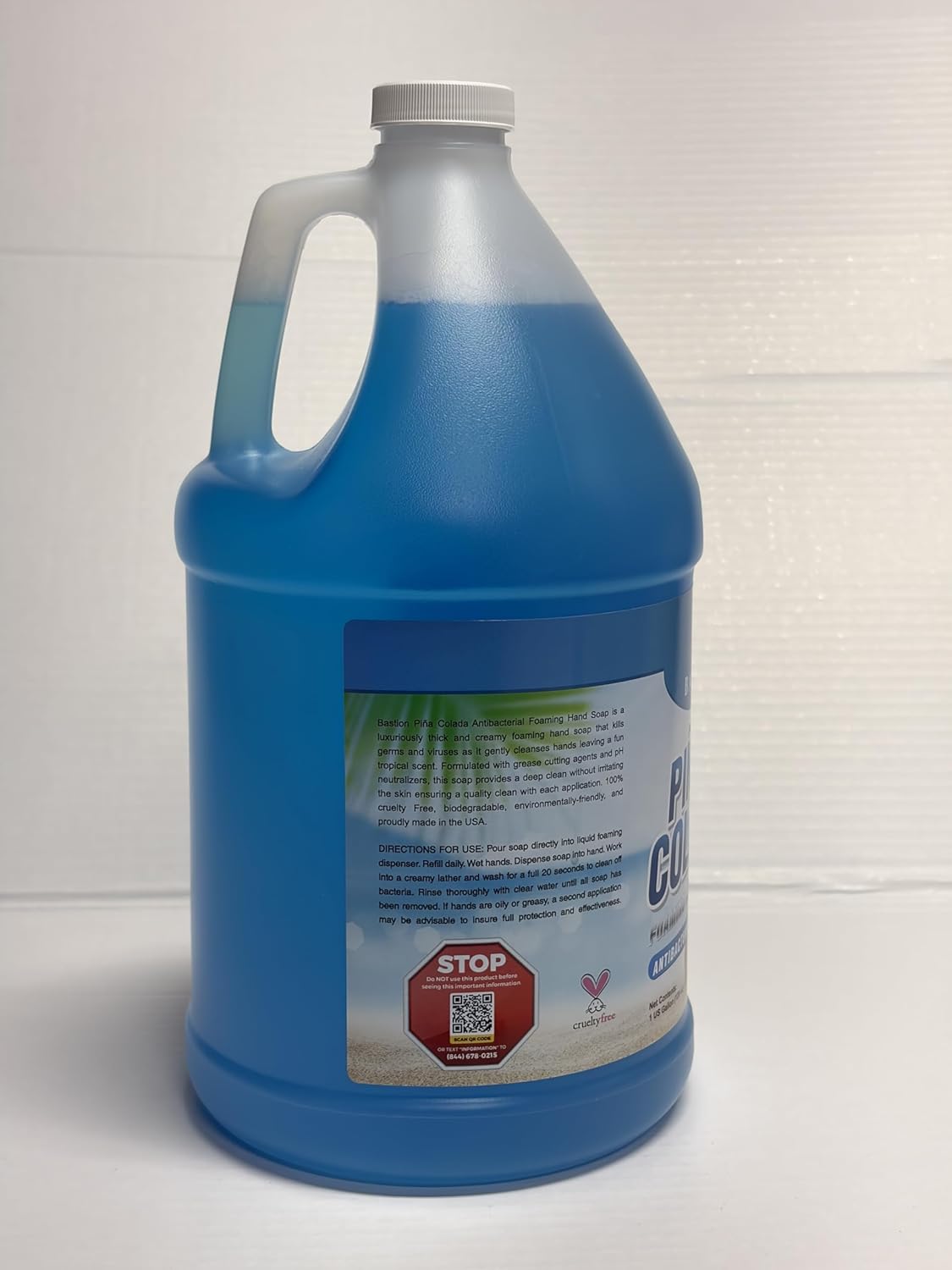 Bastion Antibacterial Hand Soap Refill - Pina Colada Scent, 1 Gallon | Moisturizing Bulk Hand Wash for Home & Office