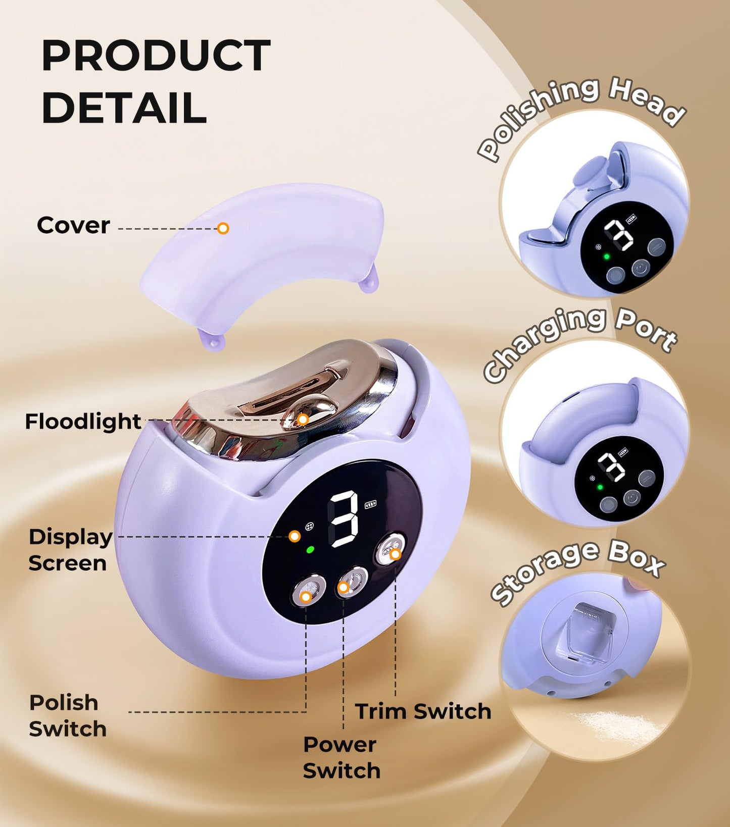 2025 New 3-in-1 Electric Fingernail Clippers,360° Rotation, 3-Speeds, Polishing Automatic Nail Trimmer with Nail Chip Storage & LED Light, Rechargeable Safety Trimmer for Women, Men, Baby, Seniors