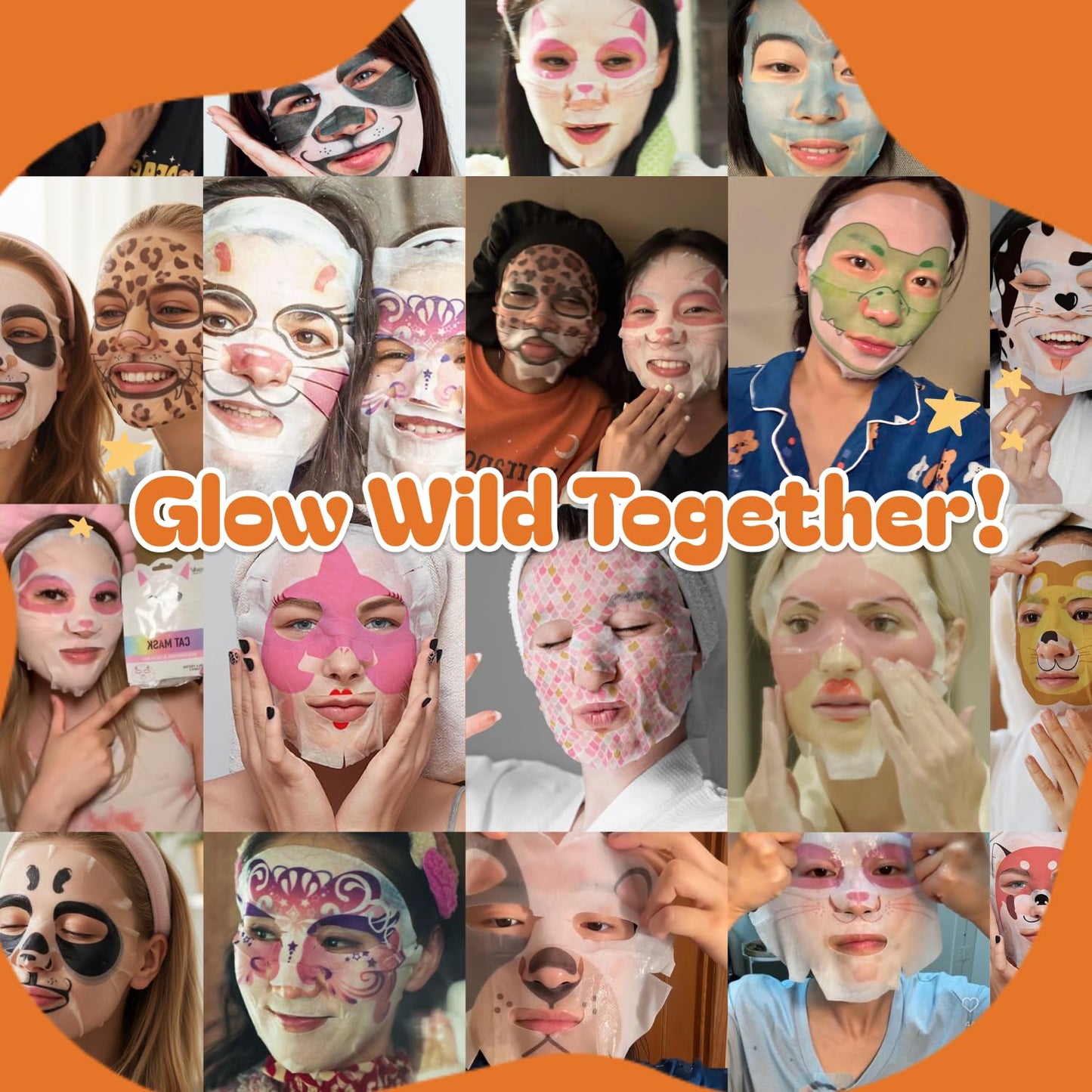 Epielle Character Face Mask Mystical Safari 12 Pack, Fun & Effective Korean Skin Care, Spa Party Favors, Birthday Gifts for Women, Self Care Gifts