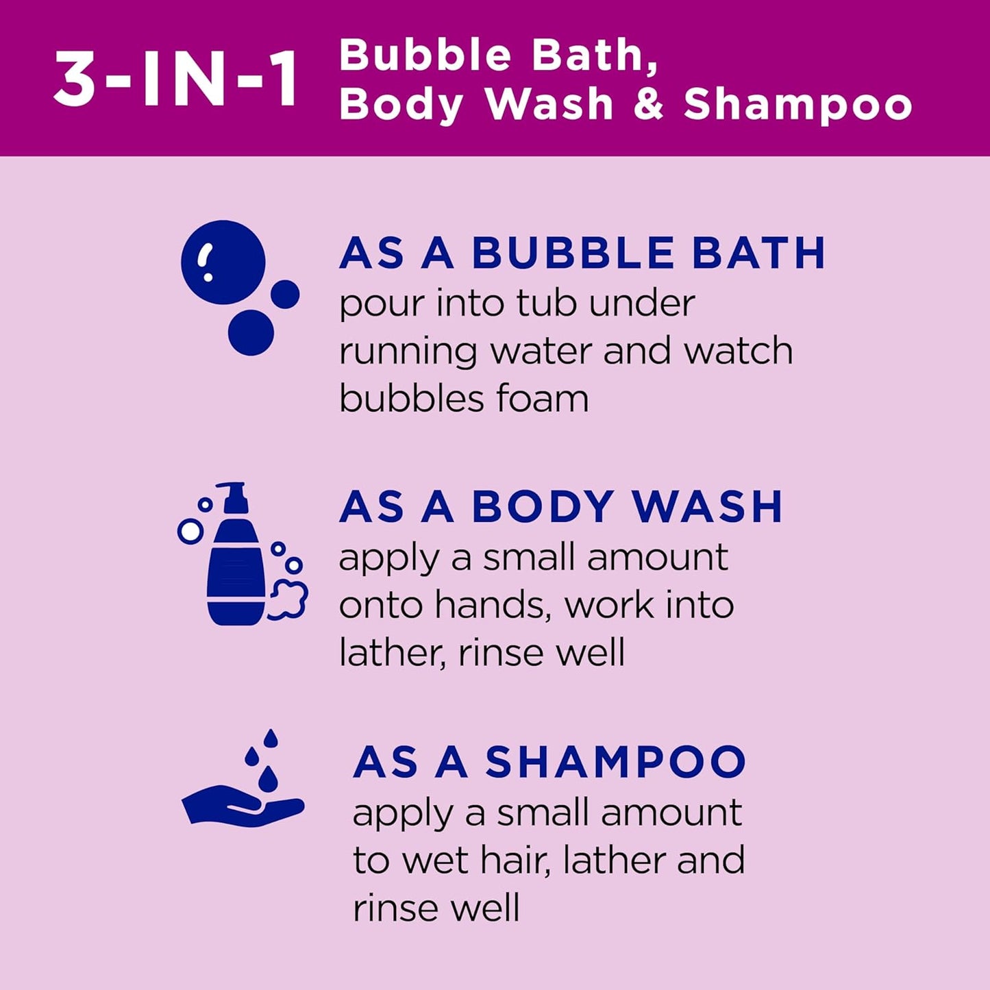 Dr Teal's Kids 3-in-1 Bubble Bath | Body Wash & Shampoo with Elderberry & Vitamin C - 20 fl oz (Pack of 3)