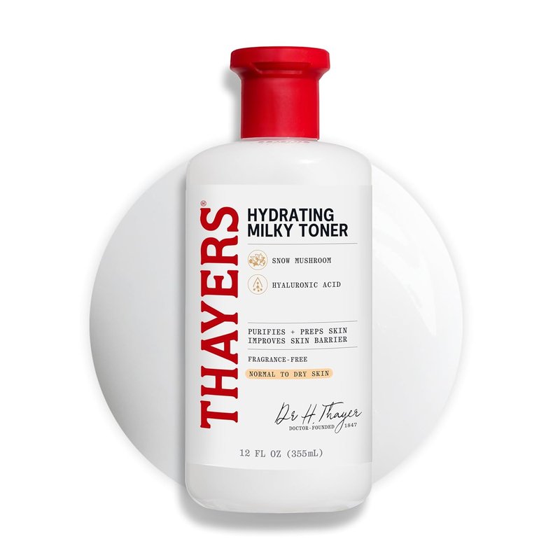 THAYERS Milky Face Toner - Hydrating Snow Mushroom & Hyaluronic Acid for Dry, Sensitive Skin | 355mL
