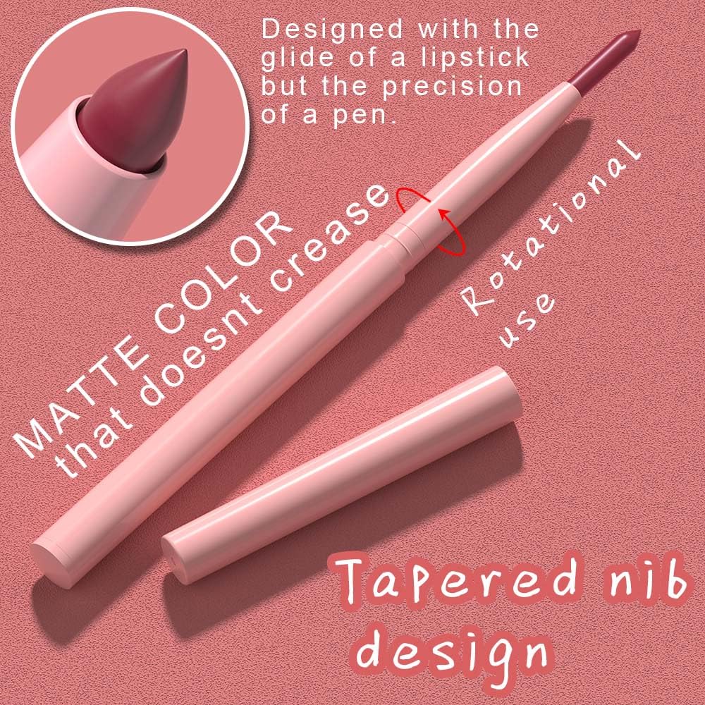 **12Pcs Retractable Lip Liner Pencils Set - Creamy Matte Velvet Colors for Plump Lips | Mauve, Maroon, Red, Nude, Brown**