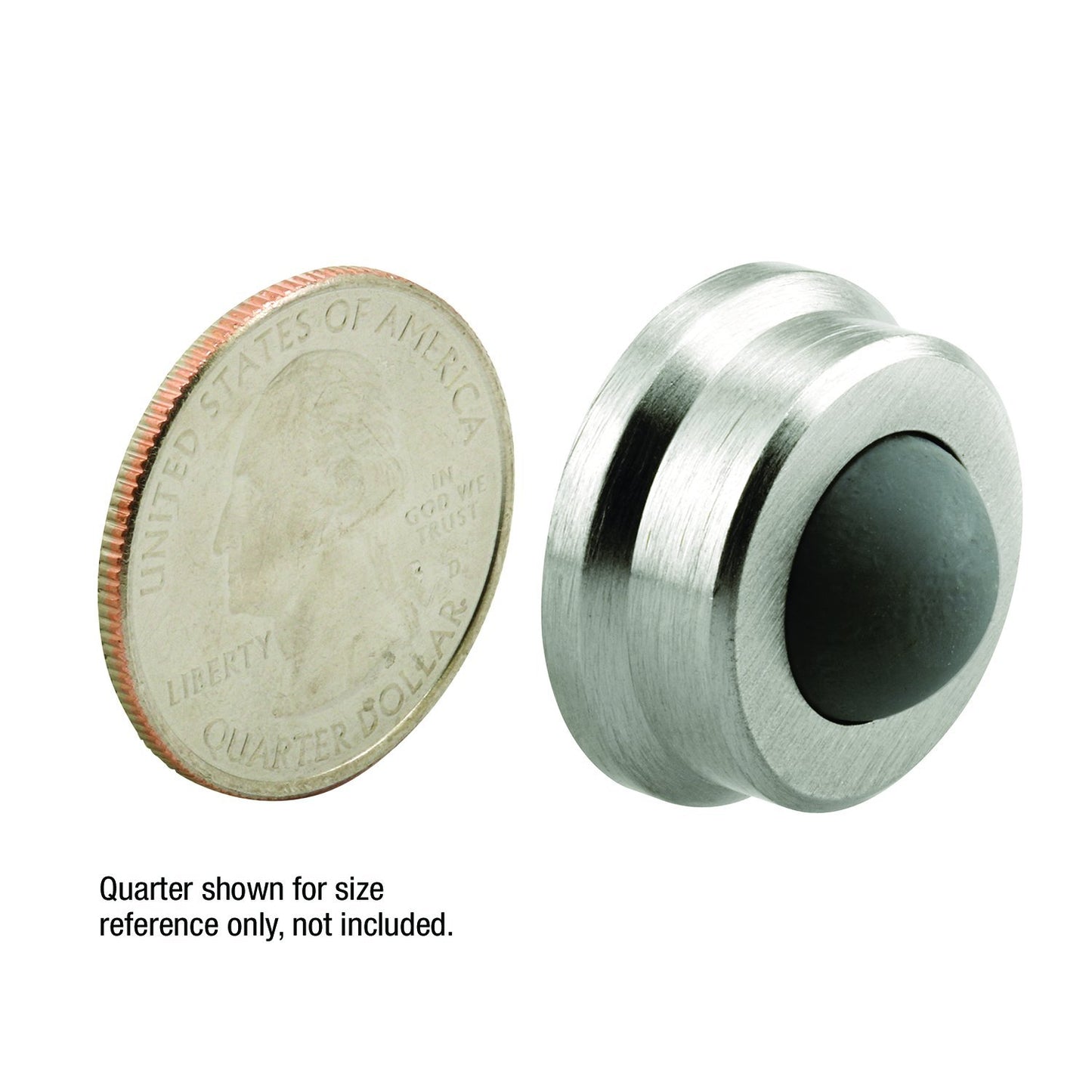 Prime-Line J 4647 1 In., Cast Brass, Brushed Chrome, Wall Stop with Convex Bumper (Single Pack)