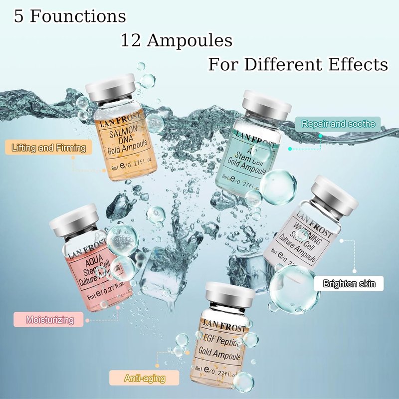 Hyaluronic Acid Facial Glow Starter Kit - 12 Vials of Hydrating Serum & Exosomes for Skin Repair