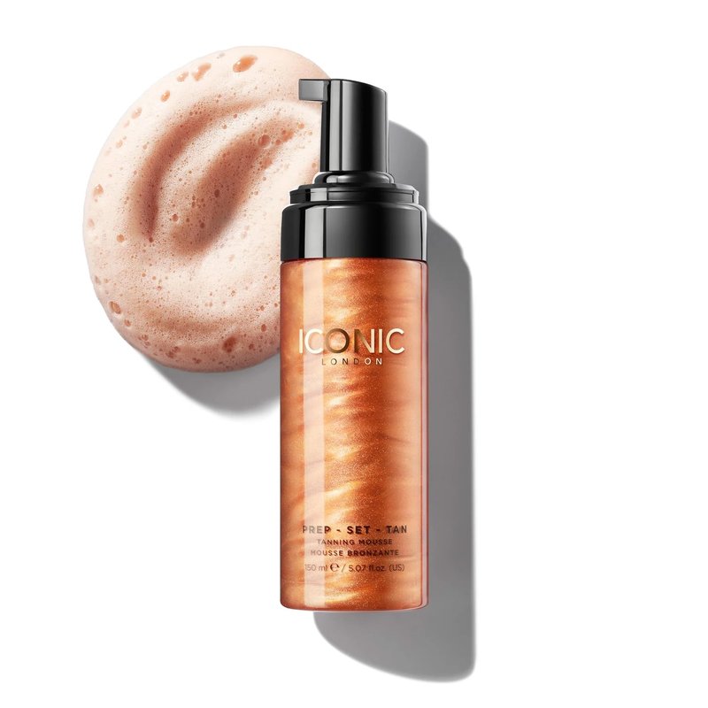ICONIC LONDON Prep Set Tan Mousse | Long Lasting, Sun Kissed Skin, Bronze Glow, Cruelty-Free, Vegan Makeup, Glow