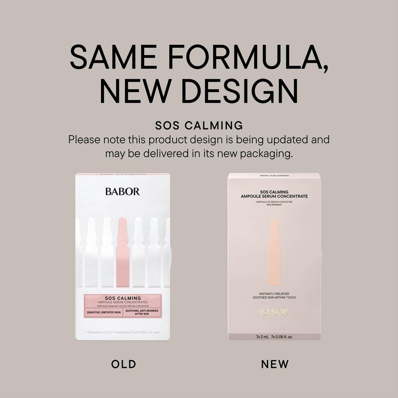 BABOR SOS Calming Ampoule Serum Concentrates, Soothing Serum to Treat Irritated Skin, Reduce Redness and Strengthen Skin Barrier, 7 Day Treatment