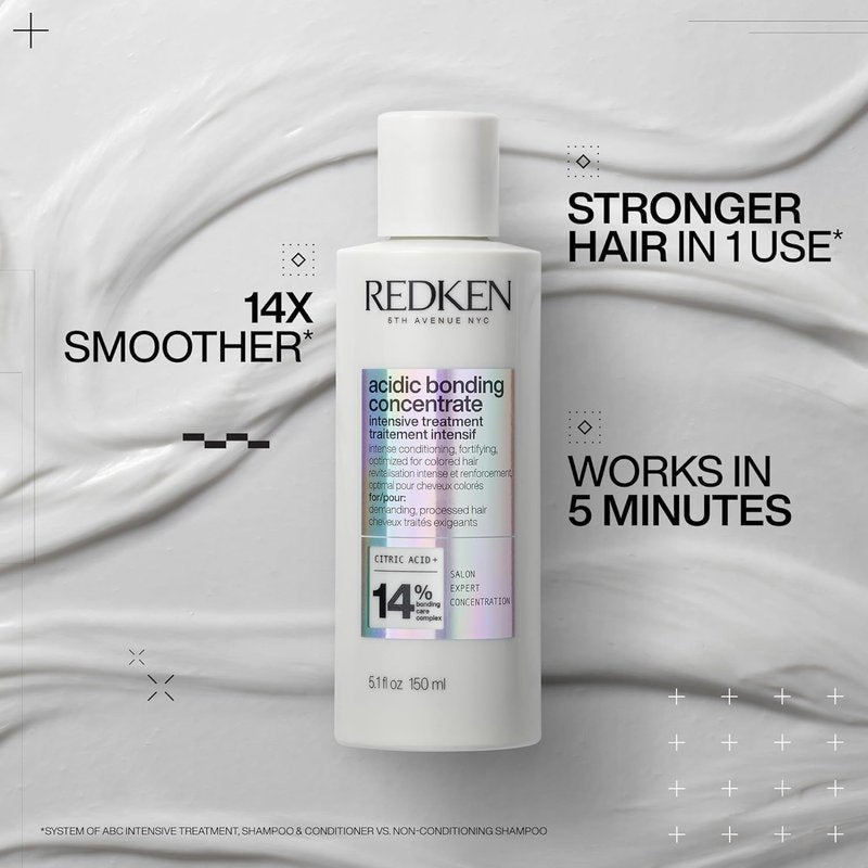 Redken Acidic Bonding Concentrate Shampoo & Pre-Treatment Set | Repair Damaged Hair, Reduce Breakage