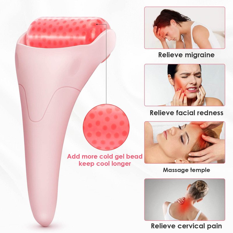 WEEGEEKS 5-Piece Ice Facial Kit - Roller & Mold with Gua Sha, SPA Headband & Clutch Bag, Puffiness Reduction & Skincare Routine Essential