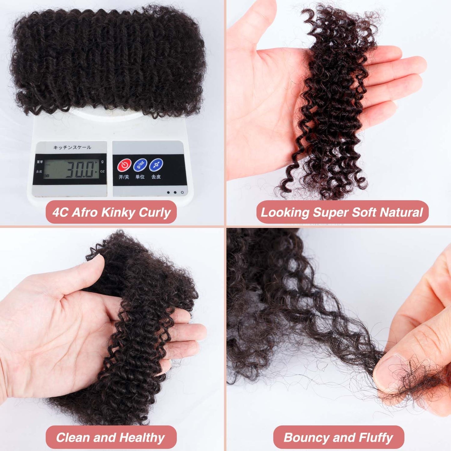 Afro Kinkys Bulk Human Hair for Braids Braiding Mini Twist Locs Dreadlock Extensions Afro Kinky-Curly Human Braiding Hair Bundles For Men Women Kids 16 Inch 2 Bulks 60g #99J Dark Red Easy to Install