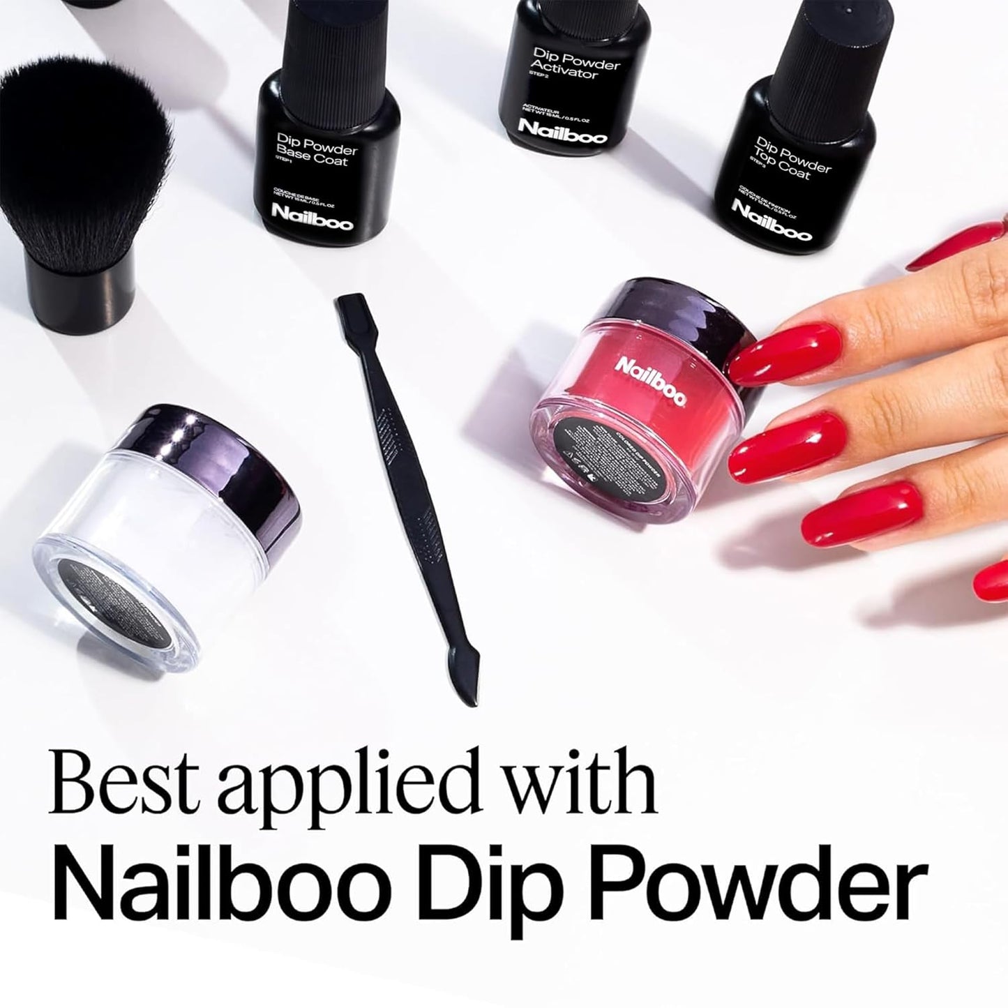 Nailboo Dip Powder Liquid Set - Premium DIY Manicure Kit with Top Coat, Base Coat & Activator | 0.5 Fl Oz (3 Pack)