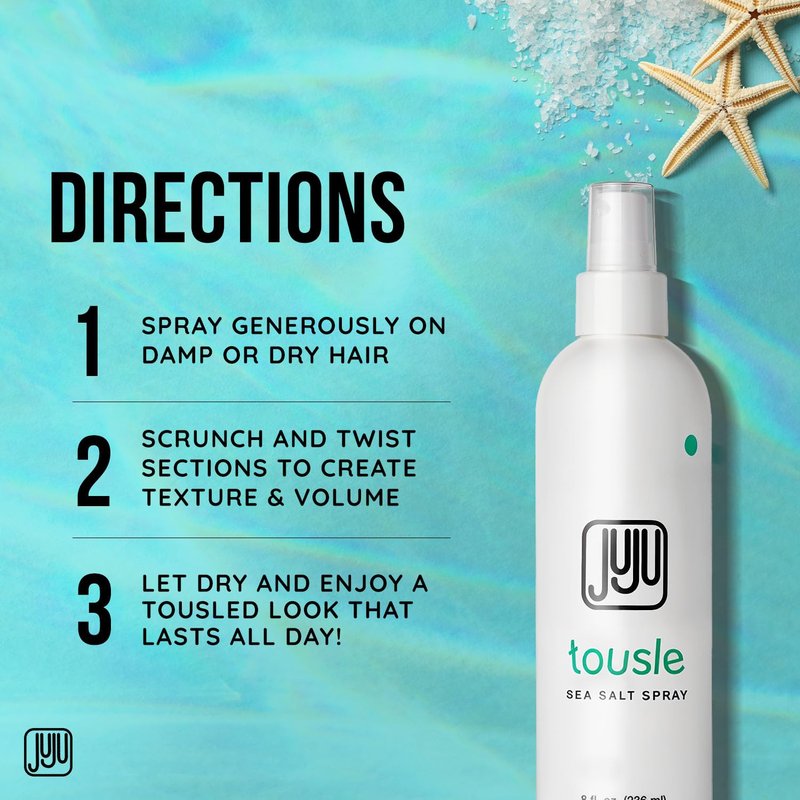 Tousle Sea Salt Spray Men & Women 8 Fl Oz Founded in California (New Clean Formula) - Natural Sea Salt Spray Hair, Hair Texturizer for Women, Fragrance-Free Texture Sprays, Surfer Texturizer for Men