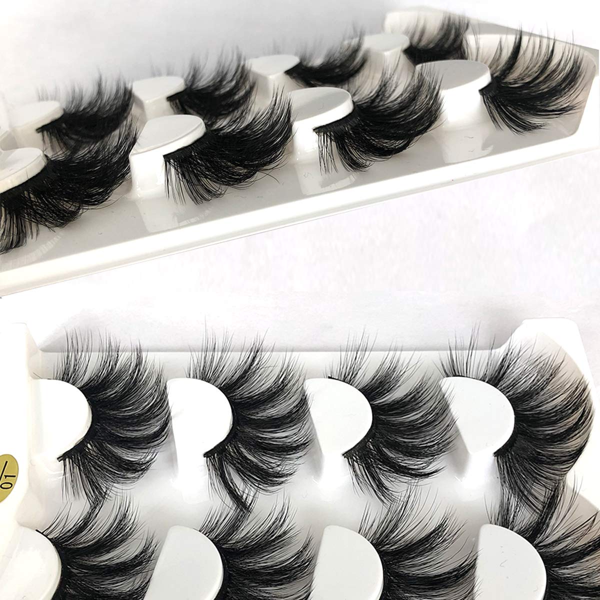 MIKIWI 25mm Lashes, Dramatic 6D Faux Mink Lashes, Fluffy Volume Eyelashes, Thick Crossed Lashes, Long Faux 25mm Mink Lashes (6D4-05)