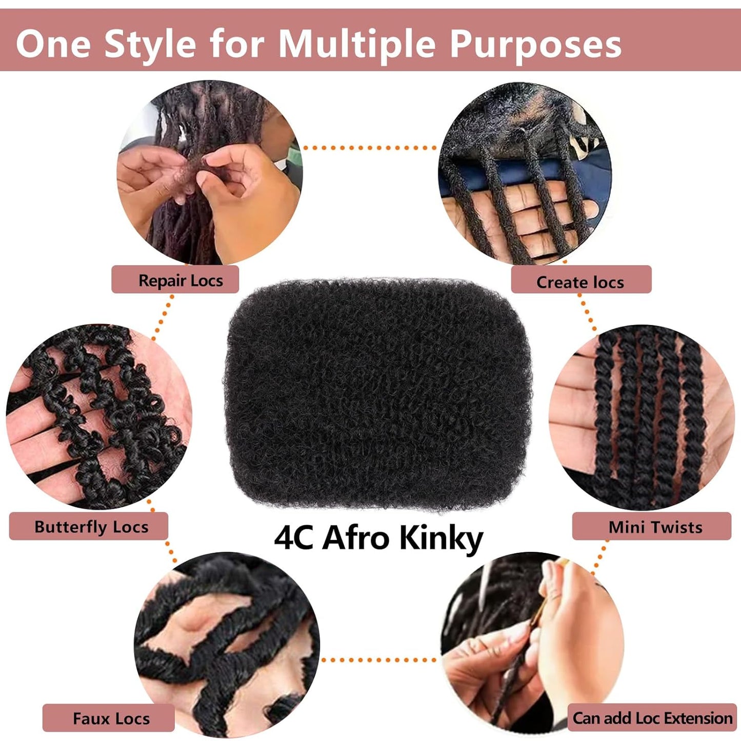 Xtrend 20 Inch Afro Kinky Curly Braiding Hair - 250g, 5 Bundles for Mini Twists | Synthetic Dreadlock Extensions