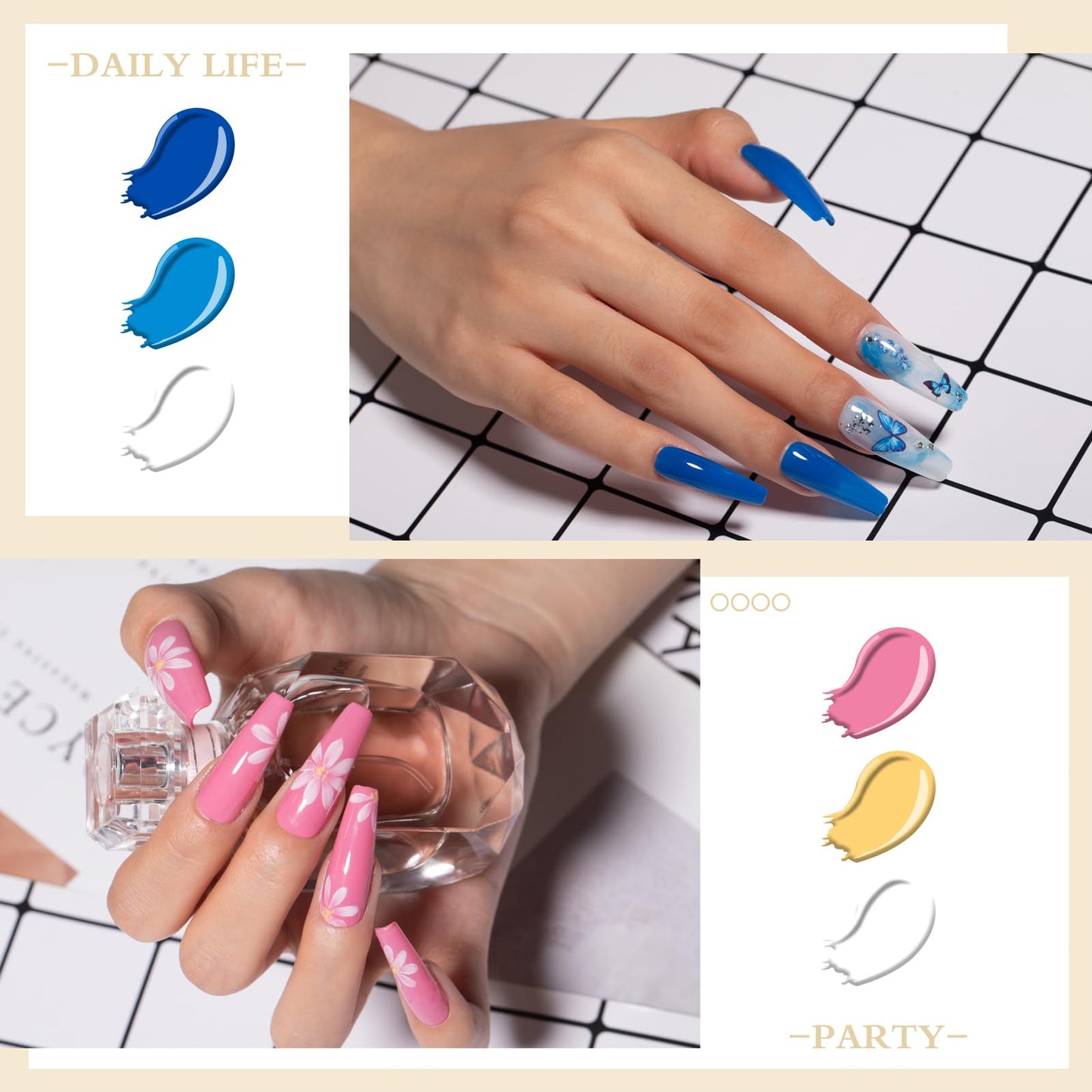 NICYVFV 60 PCS Gel Nail Set, 54 Colors Gel Polish Set Classic Shades, with Gold Silver Glitter and Glossy Matte Top Coat, Base Coat Builder gel, for Women Gift Kit