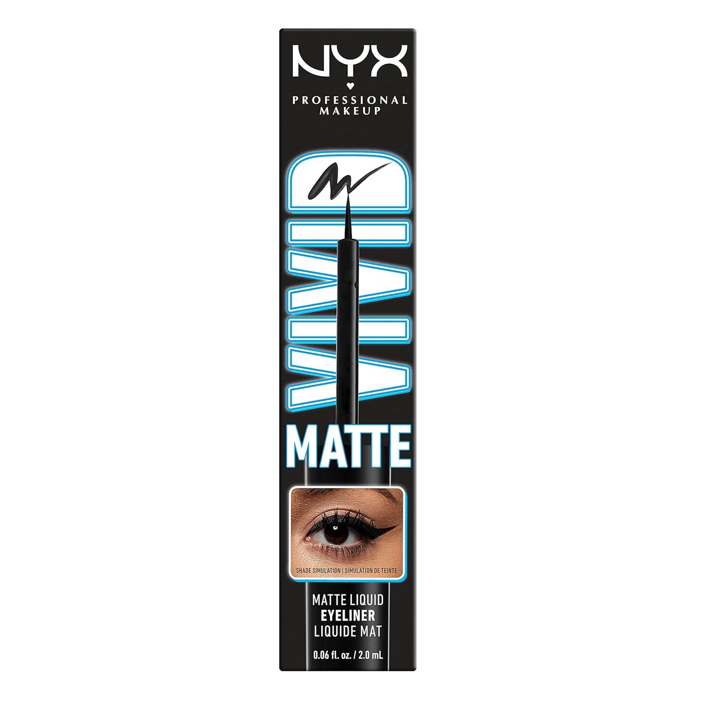 NYX Vivid Matte Liquid Eyeliner - Smear-Resistant Formula with Precise Tip | Black