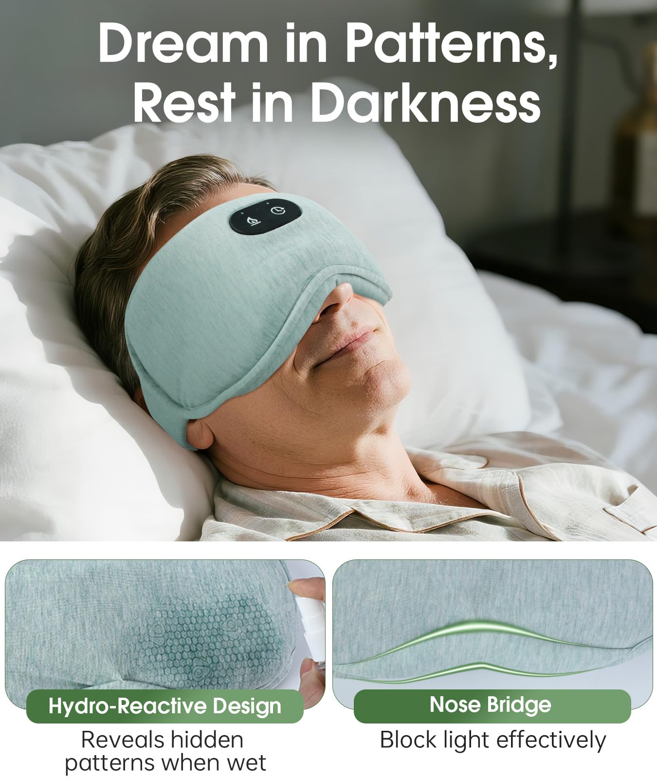 Detachable Heated Eye Mask, Cordless Eye Mask for Dry Eyes & Puffiness, Algae Fiber Ultra-Soft Nose Bridge Light-Block for Deeper Sleep – Graphene Layer Warm Compress & Cold Pack,Travel Essentials