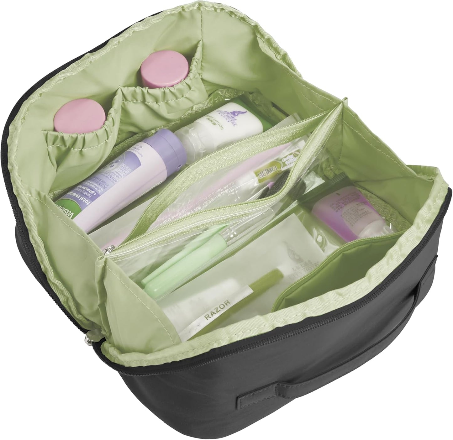Travelon 180° Travel Toiletry Case - Compact Organizer for Toiletries & Cosmetics