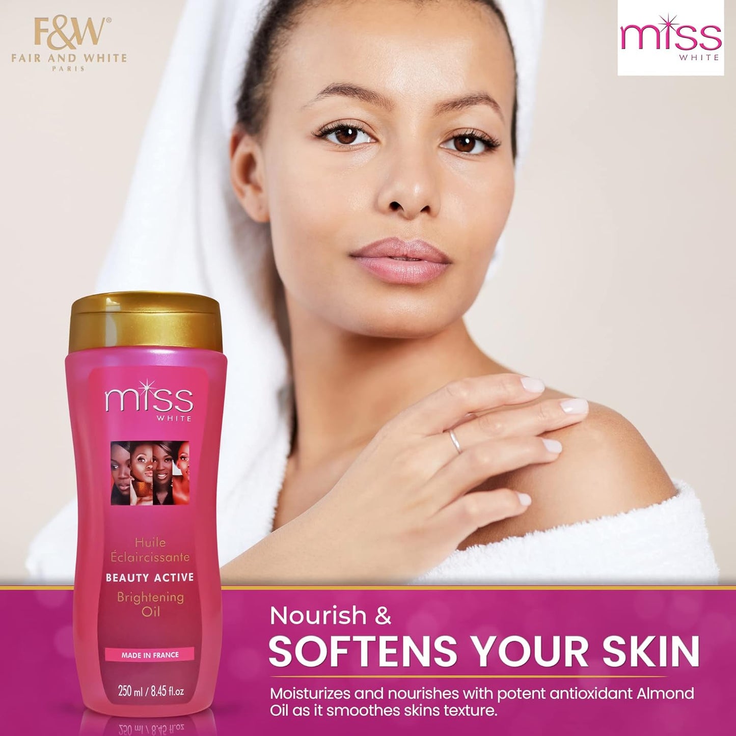 Miss White Brightening Oil - Skin Brightening with Almond Oil | 250ml